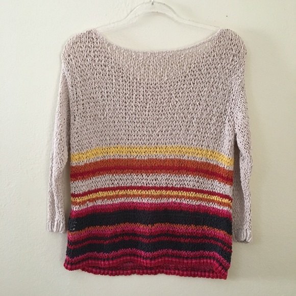 Rachel Roy Multicolor Striped Open Knit Sweater - Picture 7 of 8